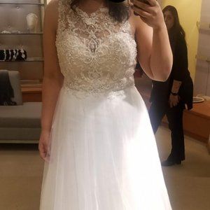 Demetrios 679, BlushNudeNatural, Wedding Dress, Size 16 (label)